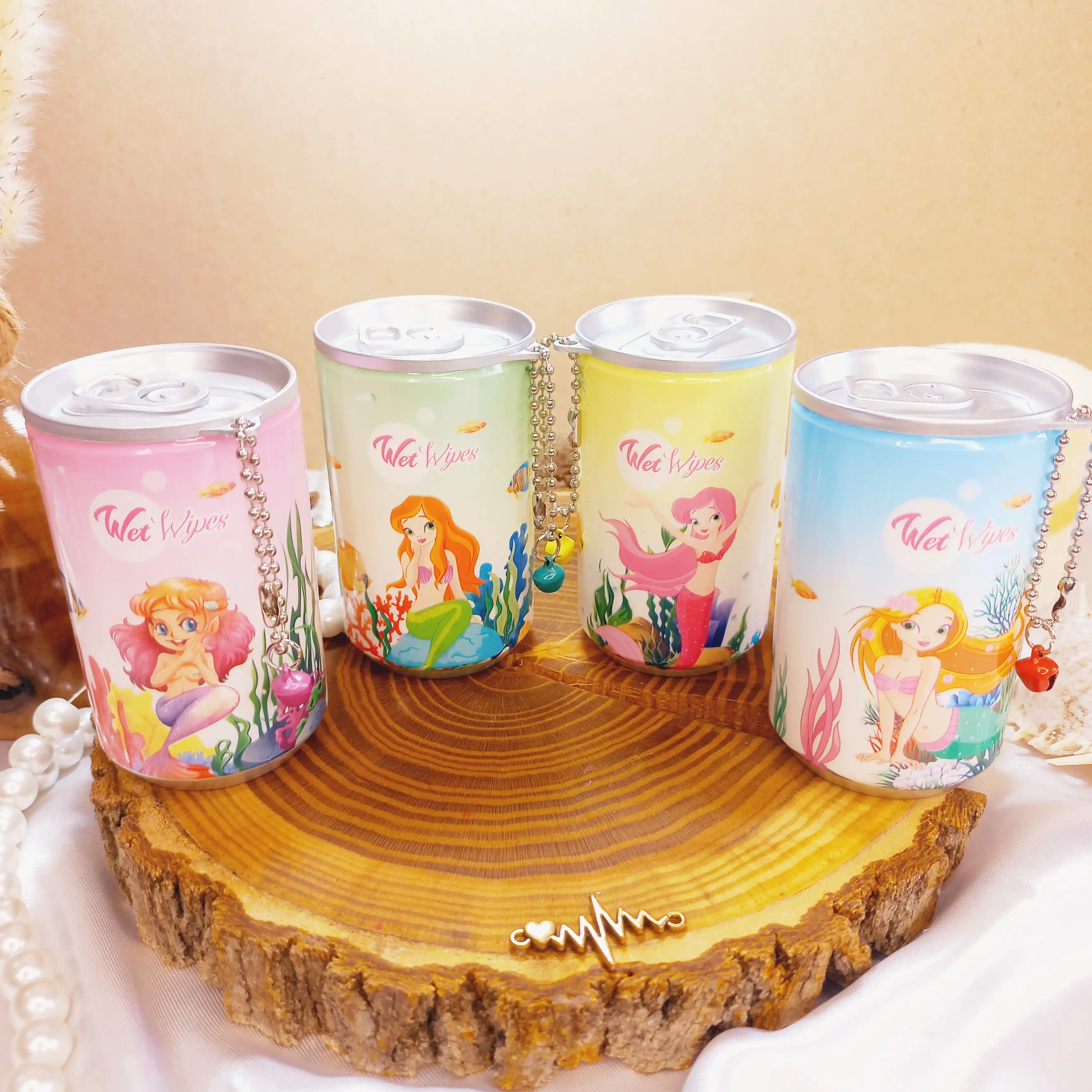 قوطی دستمال مرطوب فانتزی طرح پری دریایی وارداتی و باکیفیت |