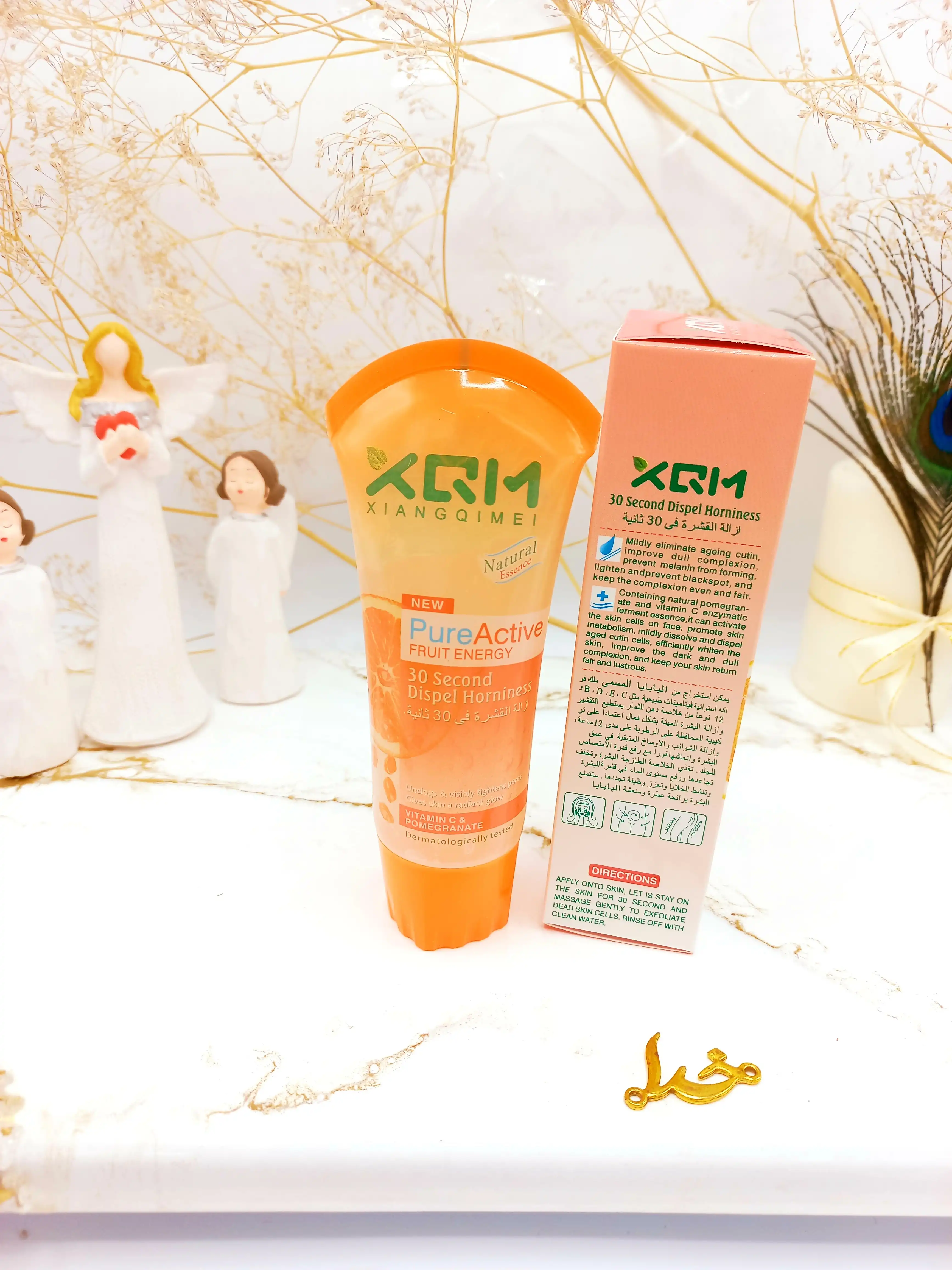 ژل اسکراب لایه بردار و روشن کننده فوری 30 ثانیه ای صورت و بدن(پرتقال و انار) XQM کد 0484