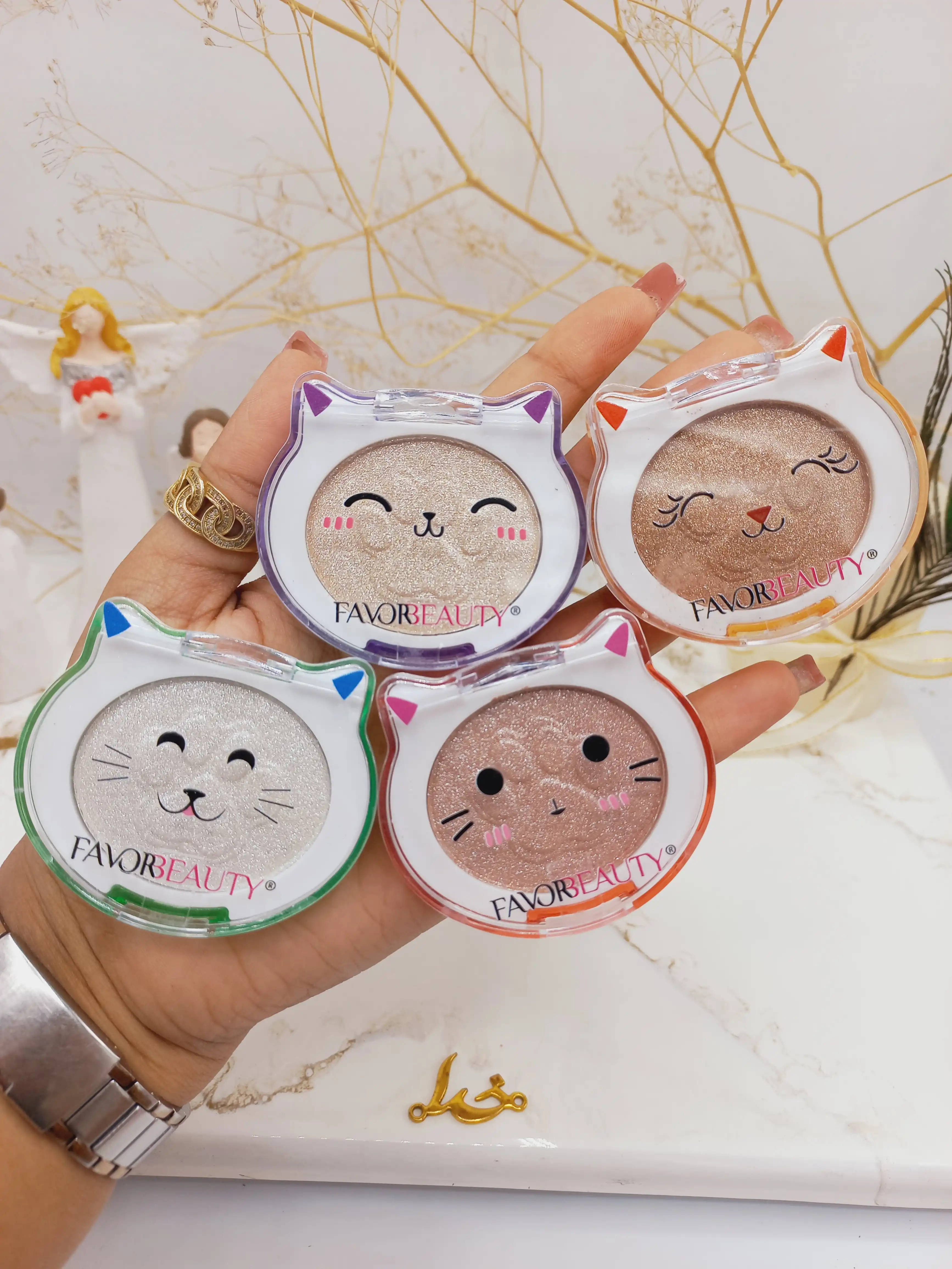هایلایتر پرطرفدار فانتزی طرح گربه فاور بیوتی Favre Beauty کد 6663