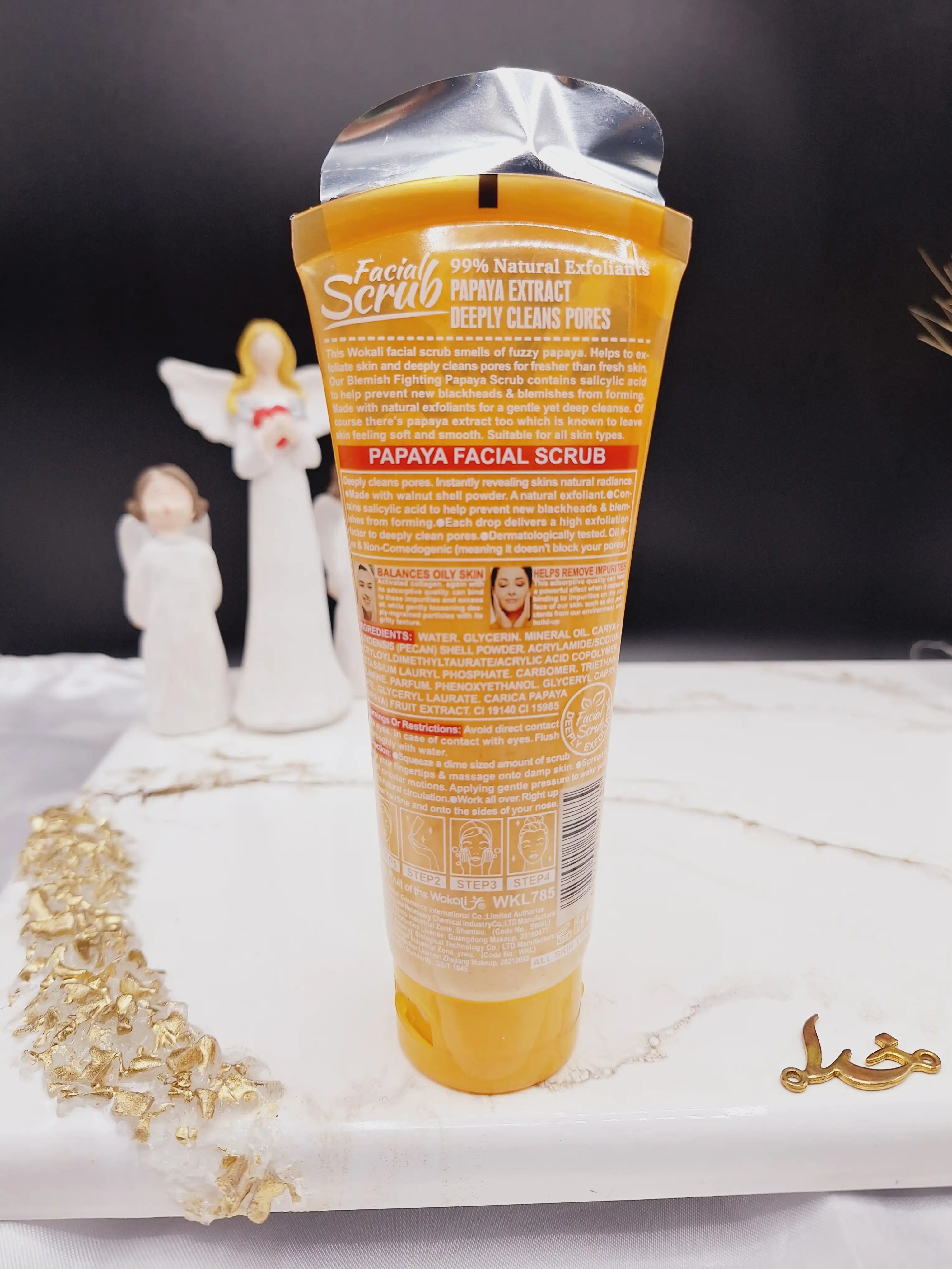اسکراب و لایه بردار حرفه ای کوچک کننده منافذ رایحه پاپایا وکالی کد WKL785