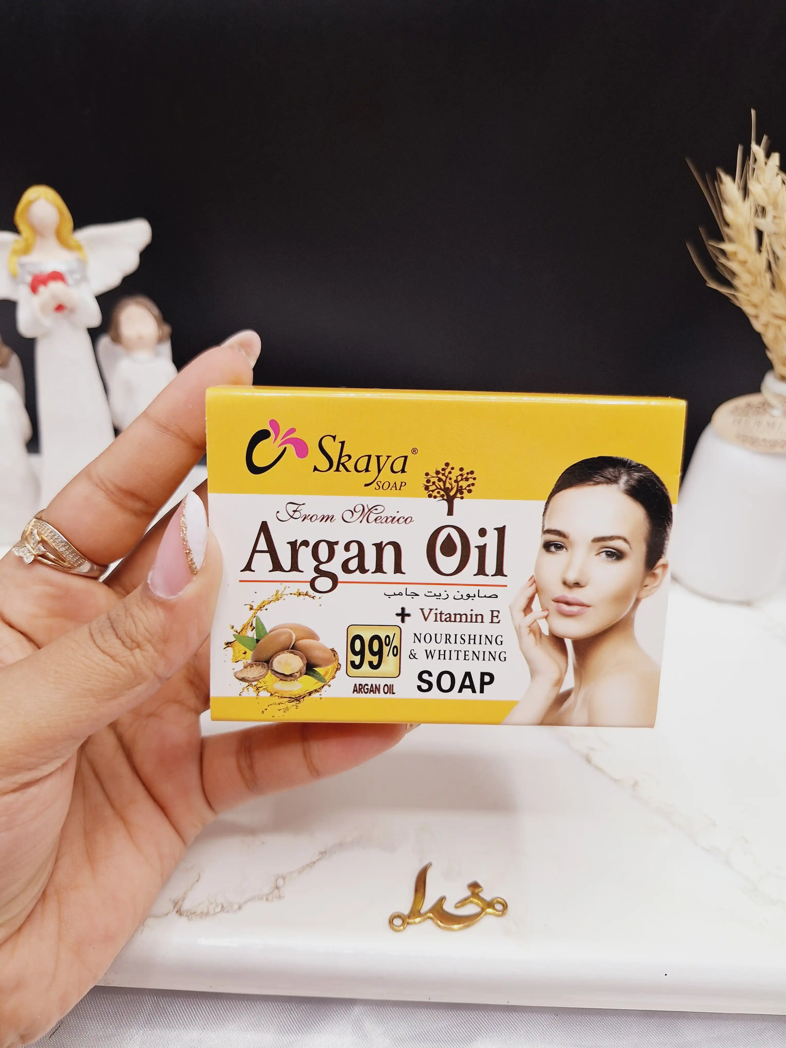 صابون سفید کننده دارای ویتامین E و حاوی روغن هسته آرگان Skaya کد 1005