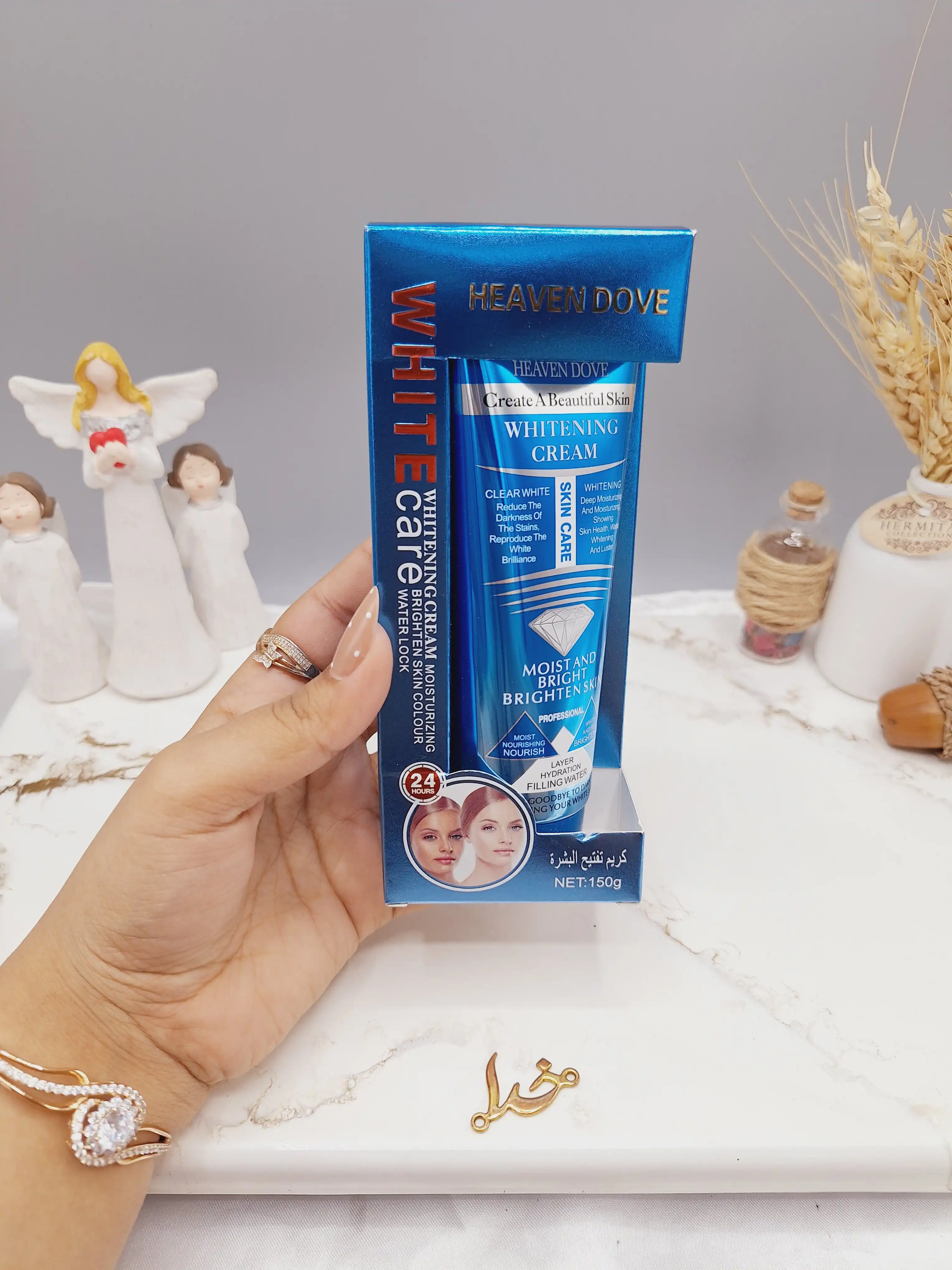 کرم تیوپی مراقبت از پوست سفید کننده و آبرسان پوست برند HEAVEN DOVE کارتن ابی کد HD_1053 B