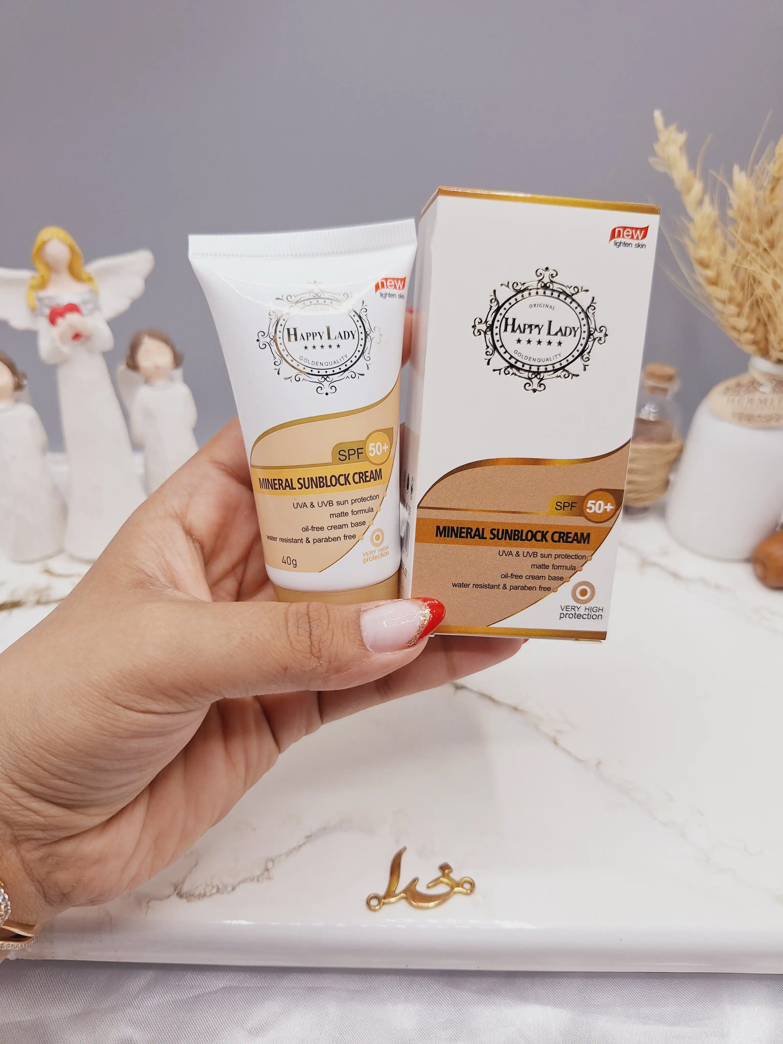 کرم ضدآفتاب اورجینال هپی لیدی دارای  spf50 رنگ بژ طبیعی کد HL308