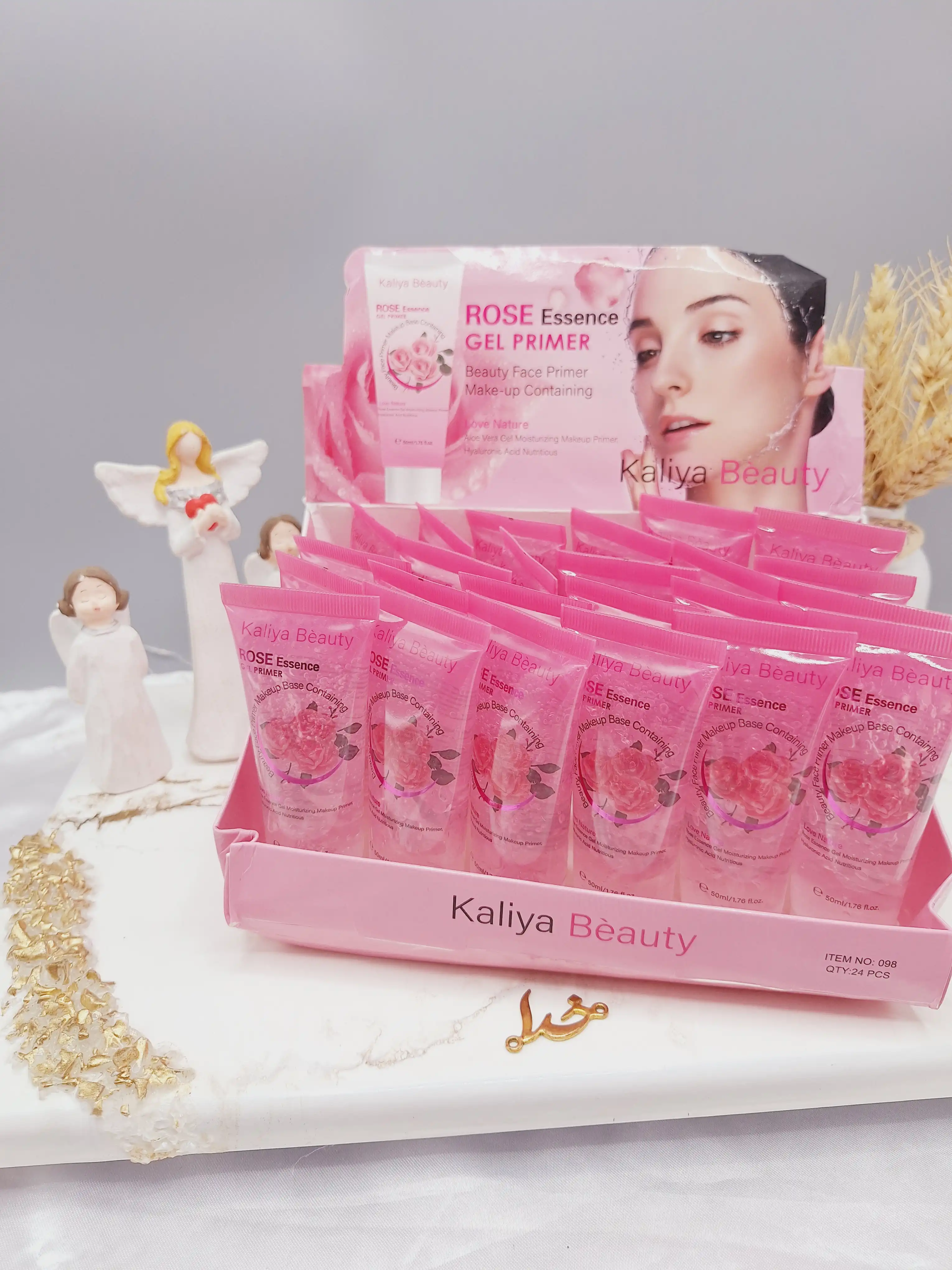 پرایمر آرایشی تیوپی طرح گل رز برند کالیا بیوتی Kalia Beauty کد 098