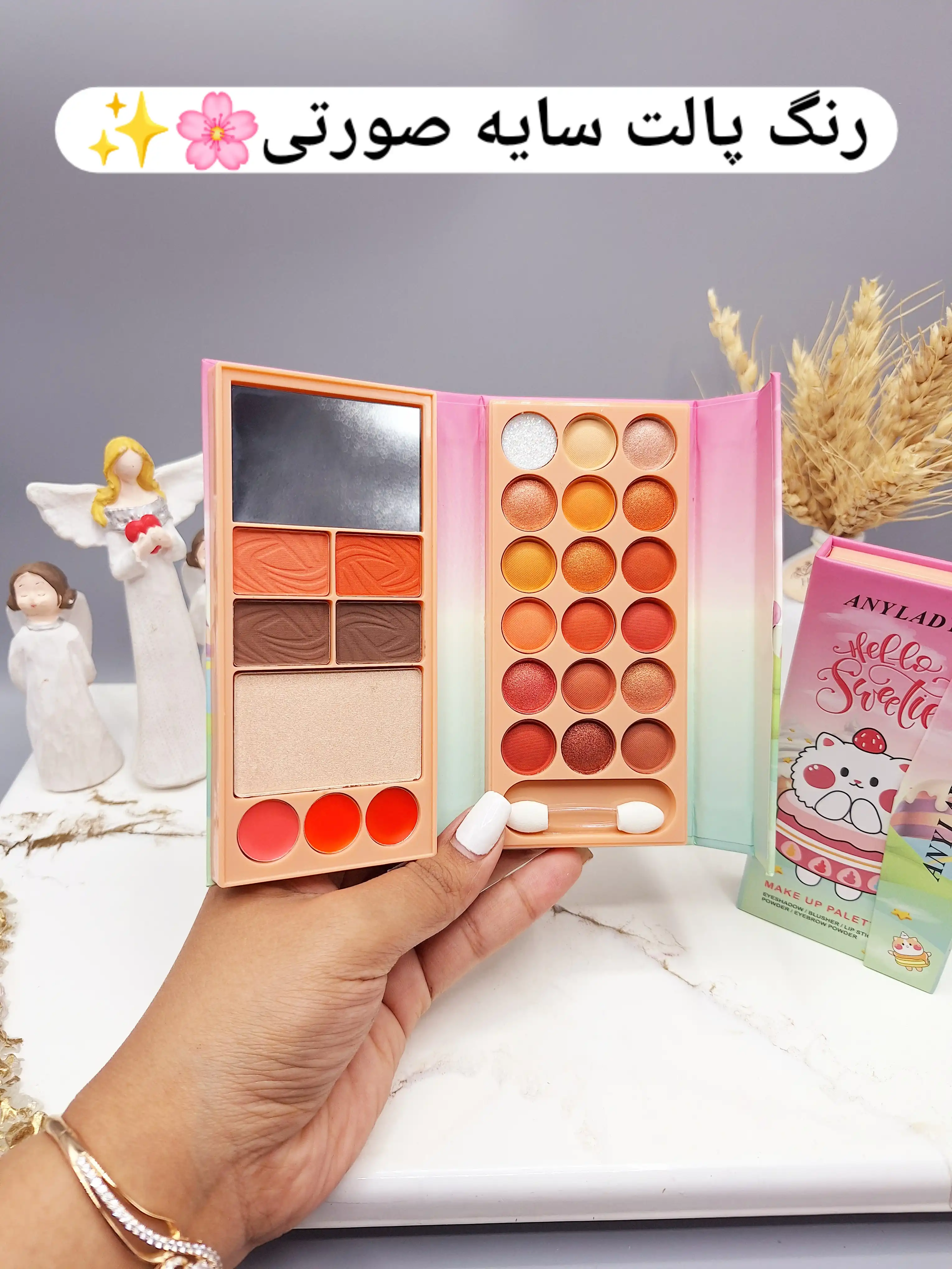 پالت سایه آنالیدی طرح گربه چاقالو  برند ANYLADY کد 8614HK