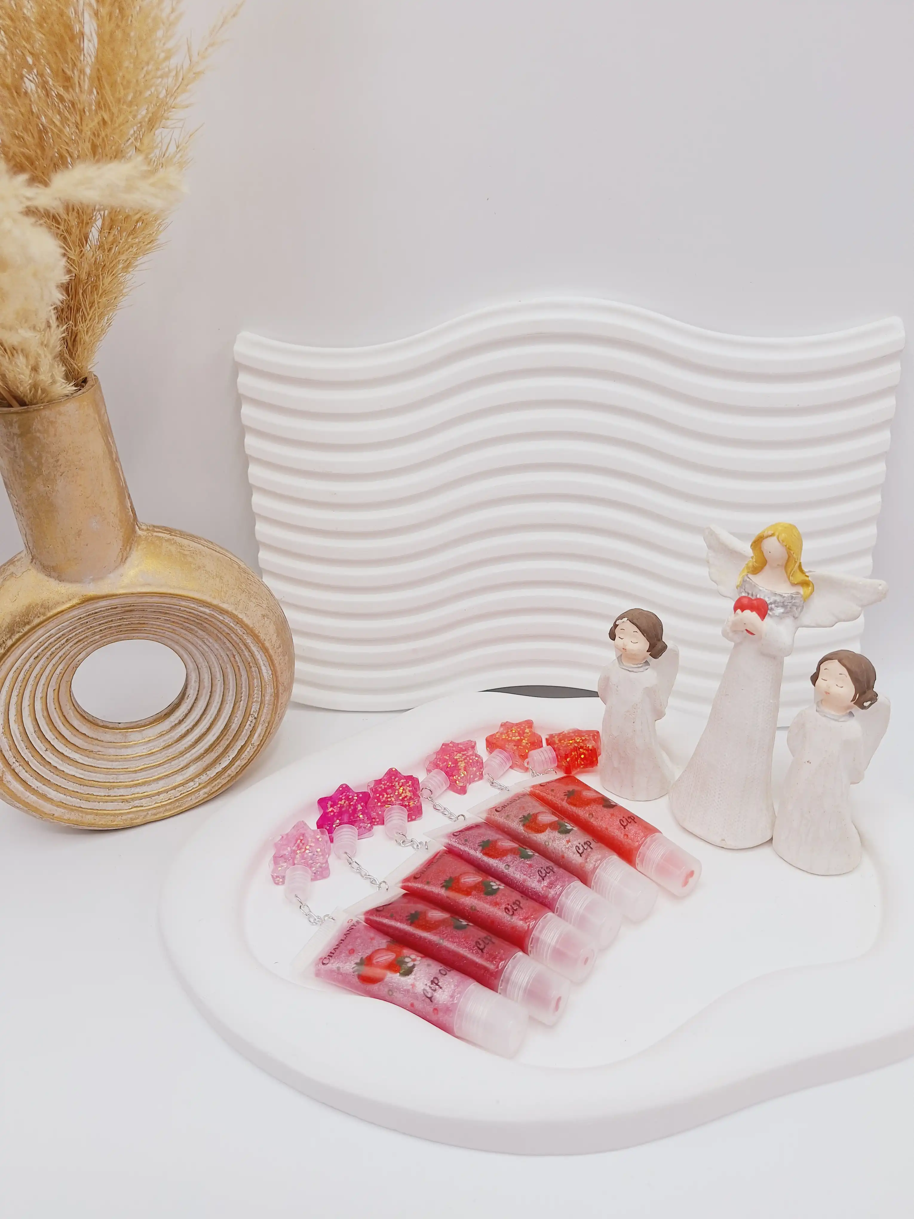 لیپ گلاس مایع شاین دار به همراه آویز برند CHANLANYA کد NO