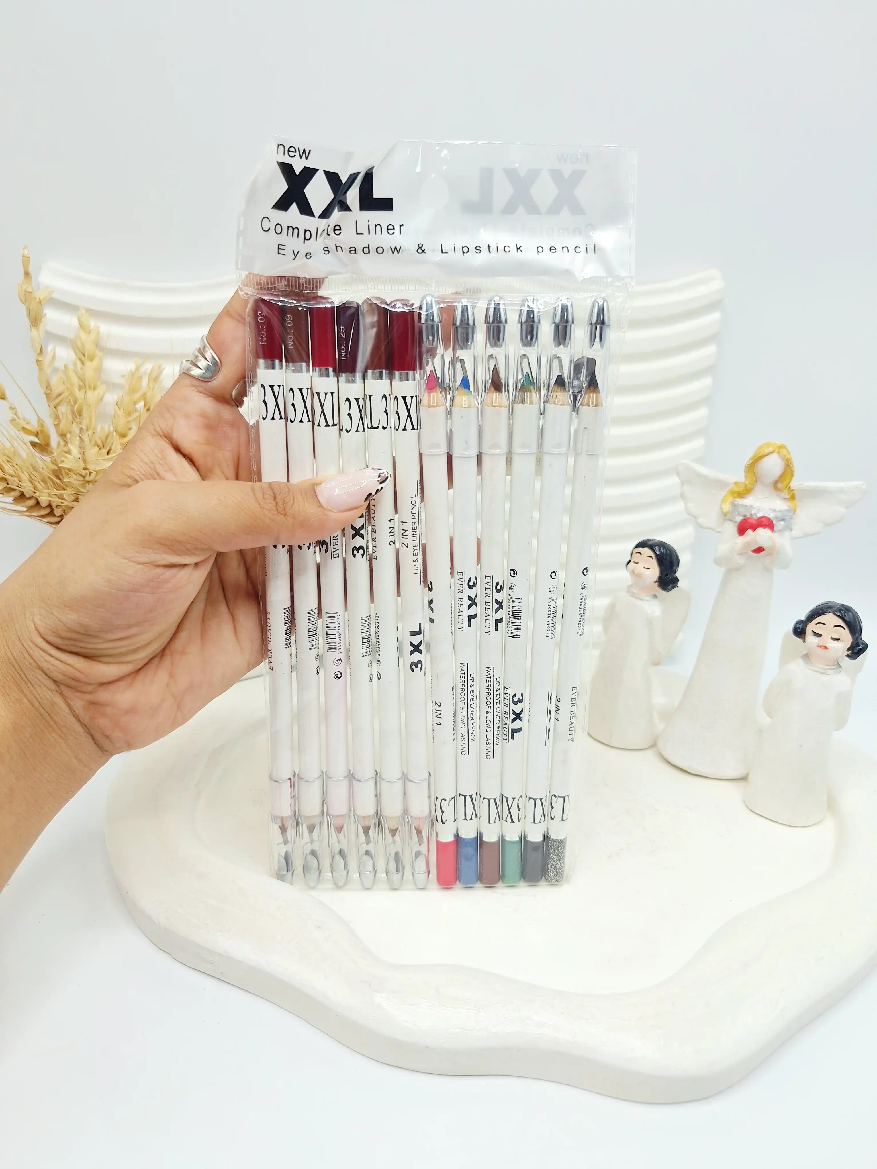 پک 12 تایی خط لب و چشم 3XL تراش دار ساخت چین