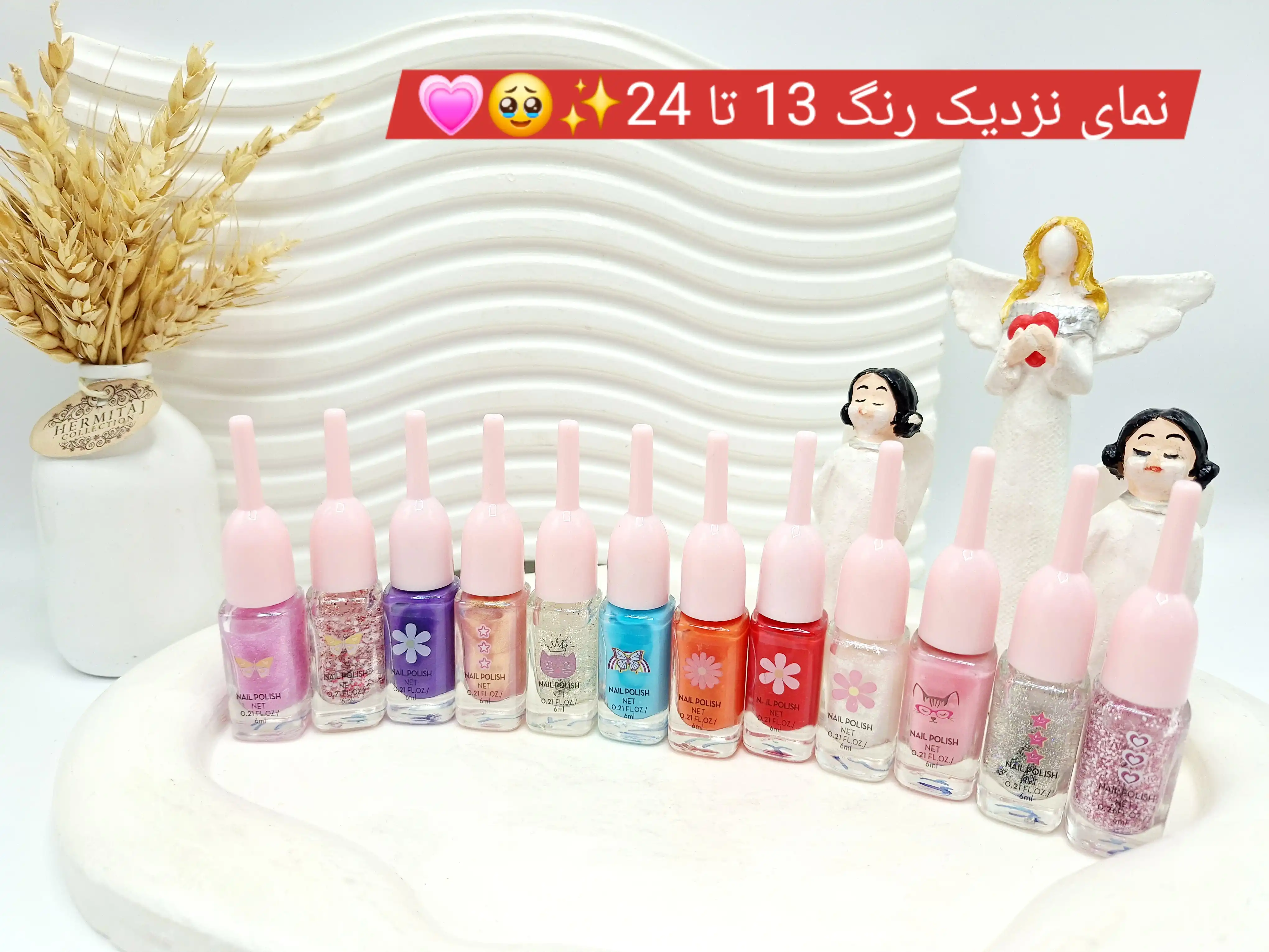 لاک تکی خوش رنگ گلی طرح استوانه ای N532