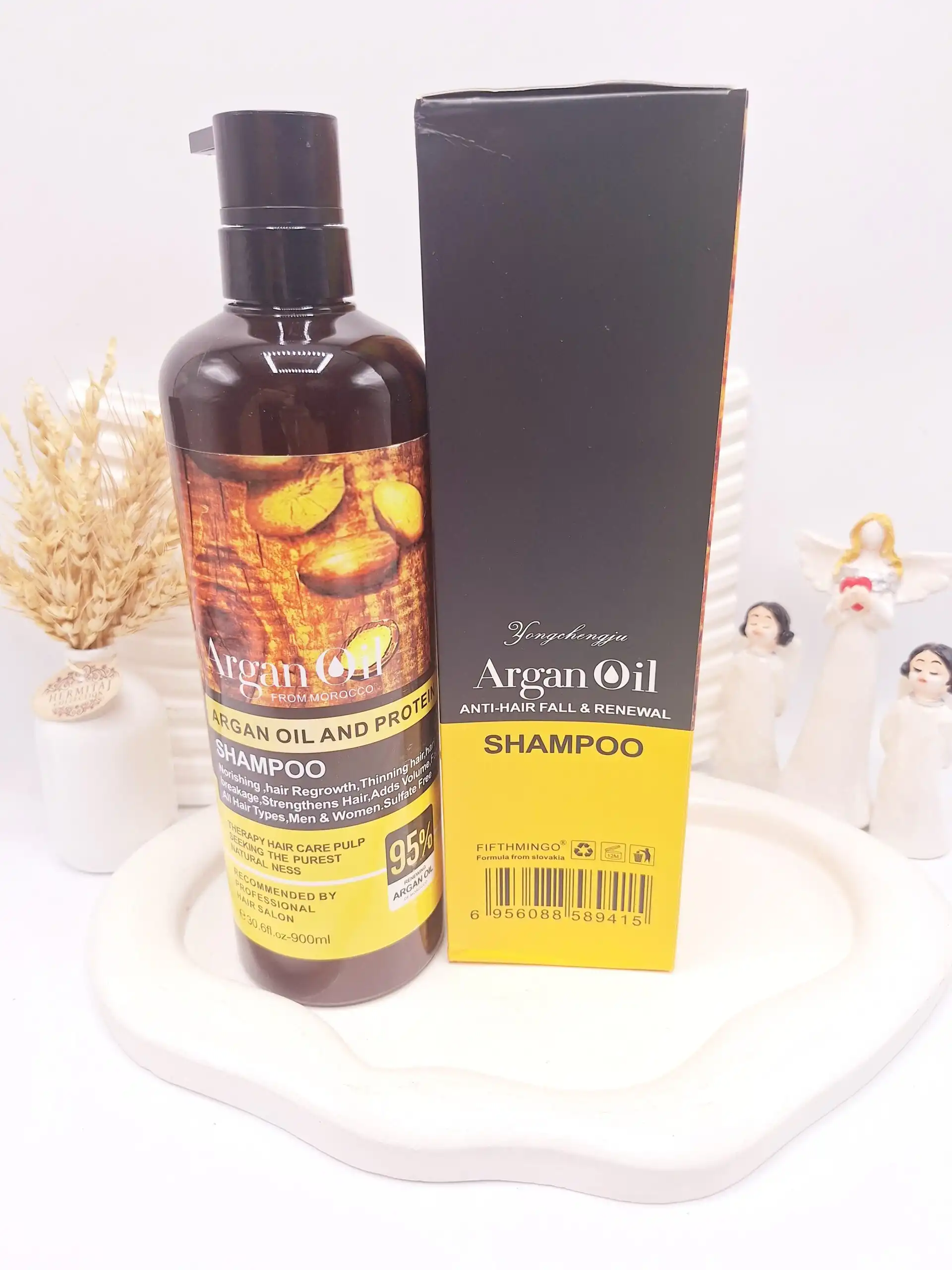 شامپو آرگان ضد وز و موخوره مناسب موهای کراتین شده حجم 900 میل ساخت امارات کپی کد 9415