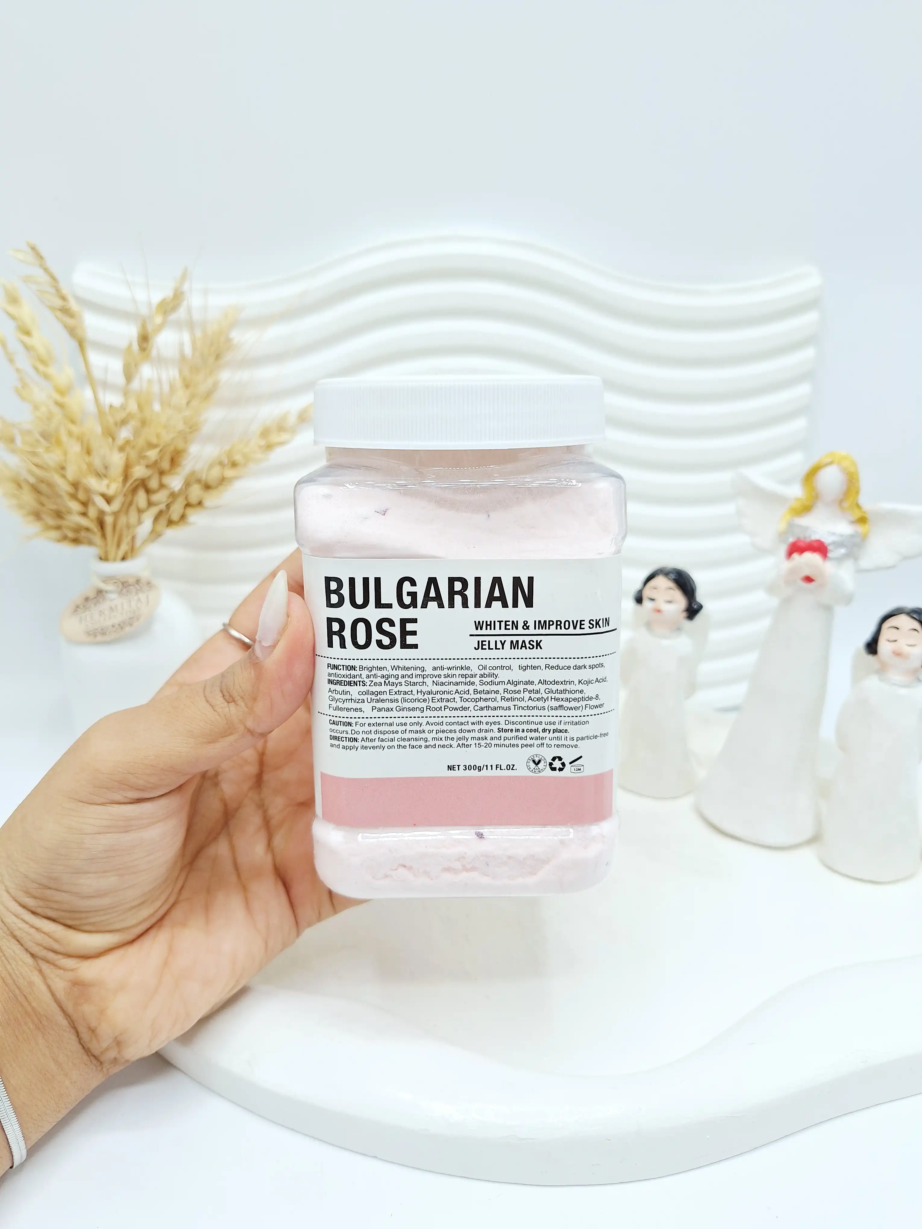 ماسک هیدروژلی گل رز بلغاری BULGARIAN ROSE دکتر مینایر 300 گرم